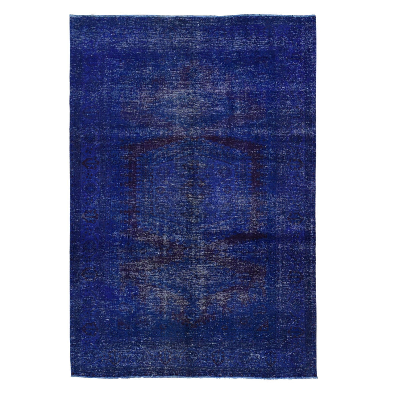 Purple 6'10" x 10'1" Overdyed & Vintage Hand knotted Wool Rug - Sku: O080916