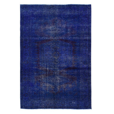 Overdyed & Vintage Wool Hand Knotted Rug Purple No Border 6.10X10.1 -O080916