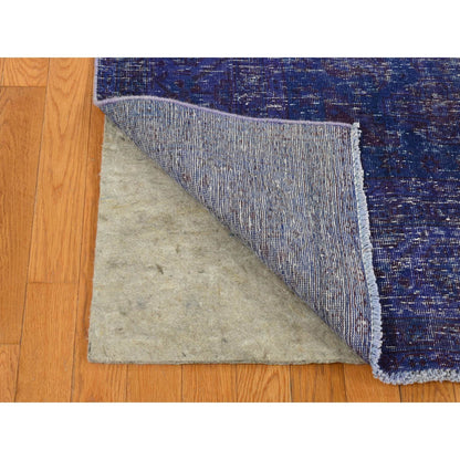 Overdyed & Vintage Wool Hand Knotted Rug Purple No Border 6.10X10.1 -O080916