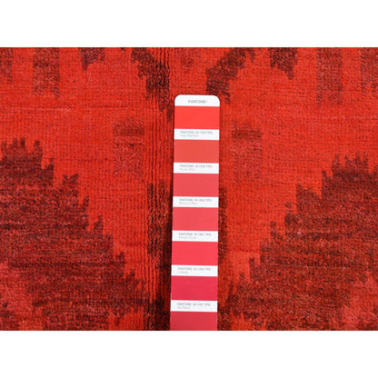 Overdyed & Vintage Wool Hand Knotted Rug Red No Border 5.2X8.3 -O080920