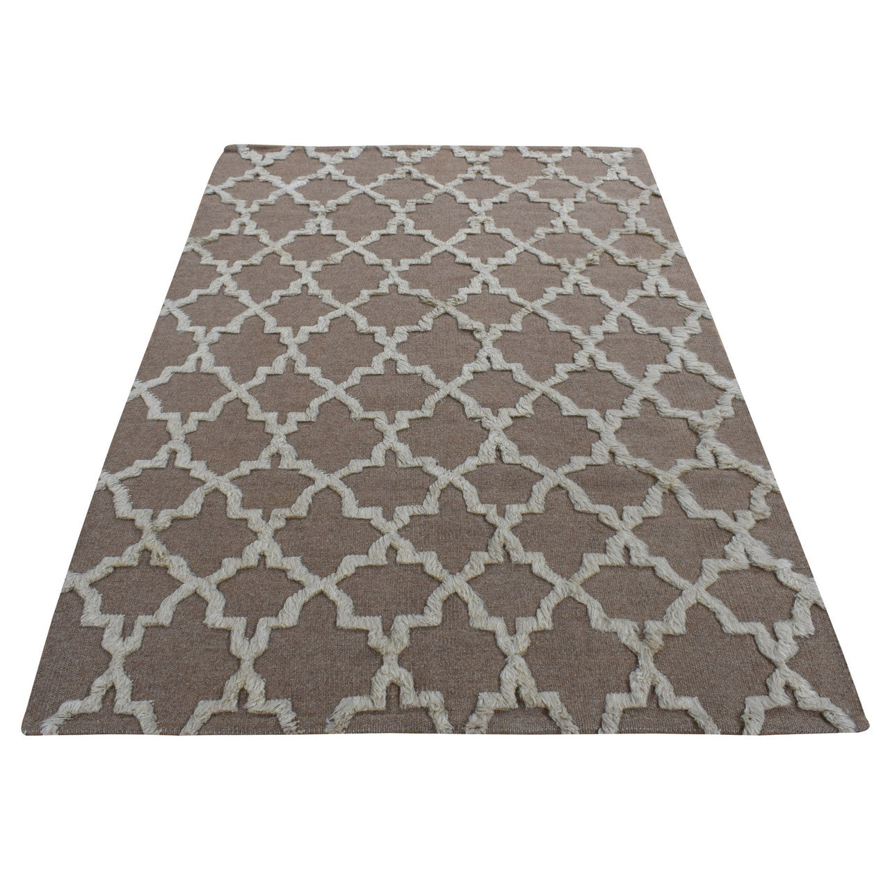 Brown 5'0" x 7'0" Modern and Contemporary Hand knotted Wool Rug - Sku: O080921