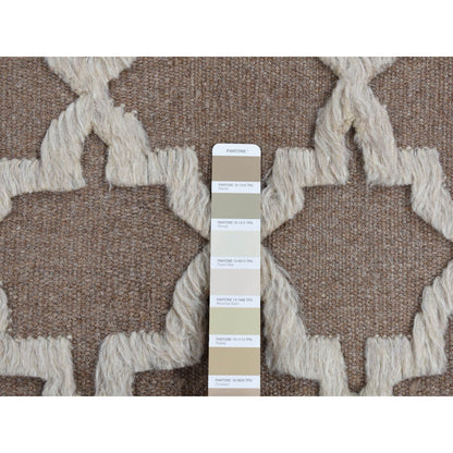 Modern and Contemporary Wool Hand Knotted Rug Brown No Border 5.0X7.0 -O080921