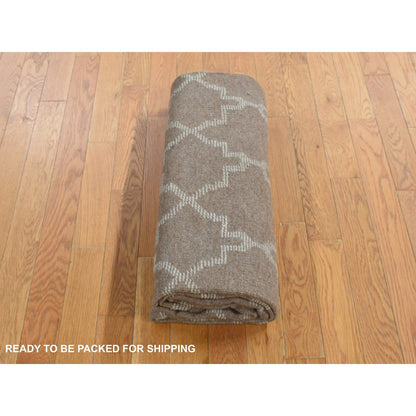 Modern and Contemporary Wool Hand Knotted Rug Brown No Border 5.0X7.0 -O080921