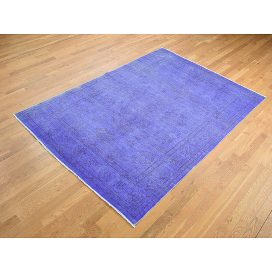 Overdyed & Vintage Wool Hand Knotted Rug Purple Purple 6.0X8.7 -O080930