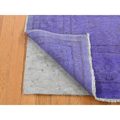 Overdyed & Vintage Wool Hand Knotted Rug Purple Purple 6.0X8.7 -O080930