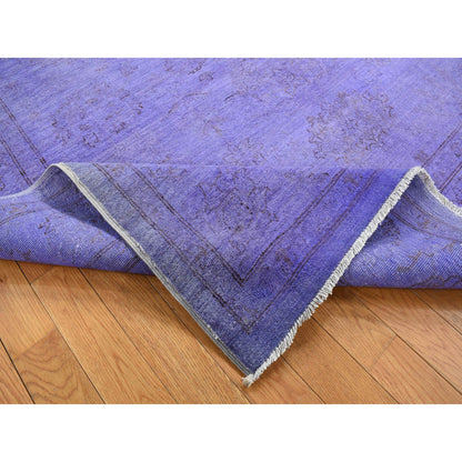 Overdyed & Vintage Wool Hand Knotted Rug Purple Purple 6.0X8.7 -O080930
