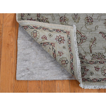 Overdyed & Vintage Wool Hand Knotted Rug Grey Silver 2.8X13.0 -O080932