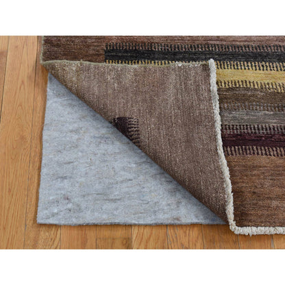 Modern and Contemporary Wool & Silk Hand Knotted Rug Brown Brown 5.4X7.8 -O080940