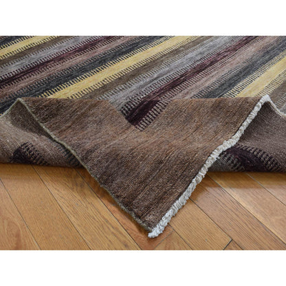 Modern and Contemporary Wool & Silk Hand Knotted Rug Brown Brown 5.4X7.8 -O080940