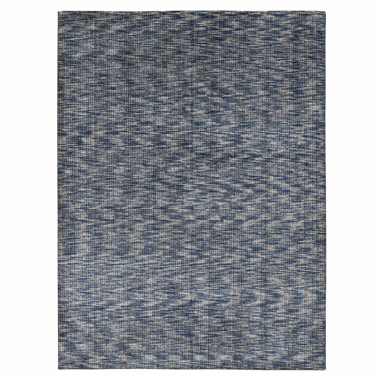 Blue 9'2" x 12'0" Modern and Contemporary Handloom Wool/Silk Rug - Sku: O080945