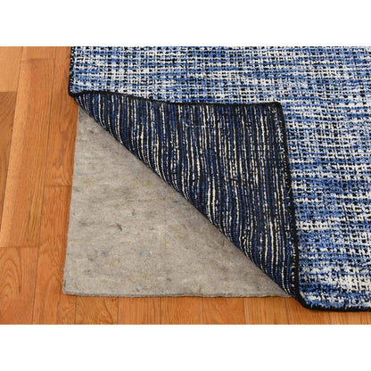 Modern and Contemporary Wool & Silk Hand Loomed Rug Blue No Border 9.2X12.0 -O080945