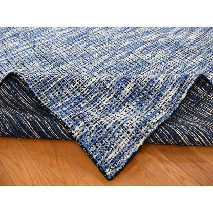 Modern and Contemporary Wool & Silk Hand Loomed Rug Blue No Border 9.2X12.0 -O080945