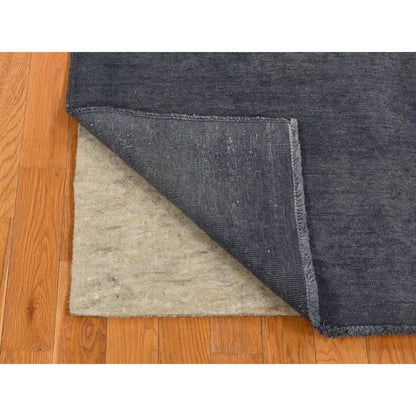 Overdyed & Vintage Wool Hand Knotted Rug Grey No Border 4.1X5.10 -O080950