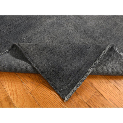 Overdyed & Vintage Wool Hand Knotted Rug Grey No Border 4.1X5.10 -O080950