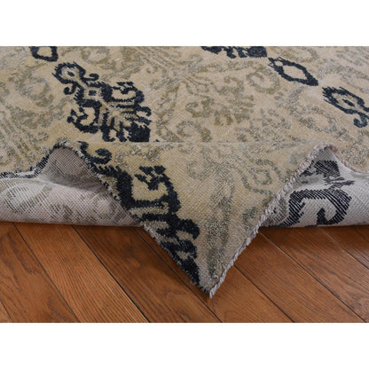 Tribal & Geometric Wool Hand Knotted Rug Beige No Border 5.10X8.7 -O080964