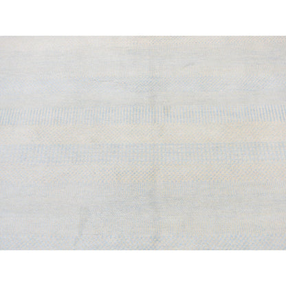 Modern and Contemporary Wool & Silk Hand Knotted Rug Blue 6.0x9.3 -O080966