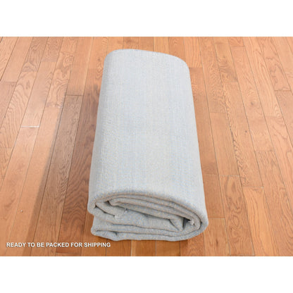 Modern and Contemporary Wool & Silk Hand Knotted Rug Blue 6.0x9.3 -O080966