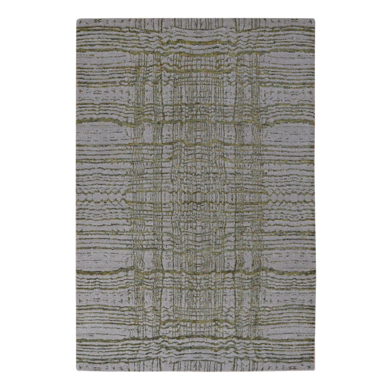 Gray 6'0" x 8'9" Modern and Contemporary Handloom Wool/Silk Rug - Sku: O080968