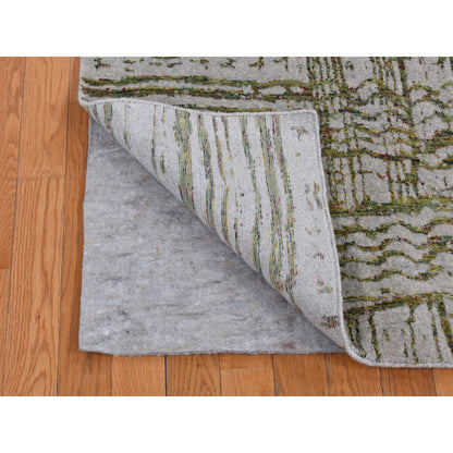 Modern and Contemporary Wool & Silk Hand Loomed Rug Grey No Border 6.0X8.9 -O080968