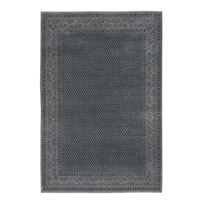 Fine Oriental Wool & Silk Hand Knotted Rug Grey Gray 6.0X9.0 -O080974