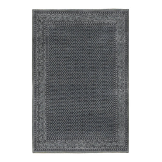 Fine Oriental Wool & Silk Hand Knotted Rug Grey Gray 6.0X9.0 -O080974