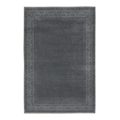 Fine Oriental Wool & Silk Hand Knotted Rug Grey Gray 6.0X9.0 -O080974