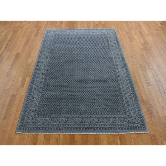 Fine Oriental Wool & Silk Hand Knotted Rug Grey Gray 6.0X9.0 -O080974