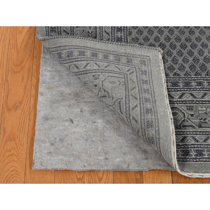 Fine Oriental Wool & Silk Hand Knotted Rug Grey Gray 6.0X9.0 -O080974