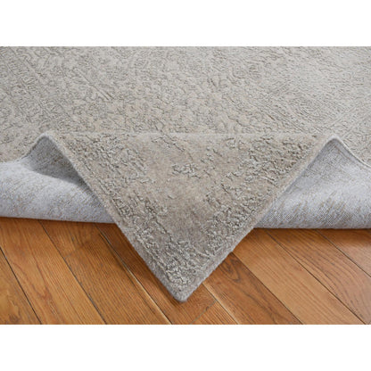 Modern and Contemporary Wool & Art Silk Hand Loomed Rug Grey No Border 5.9X9.0 -O080977