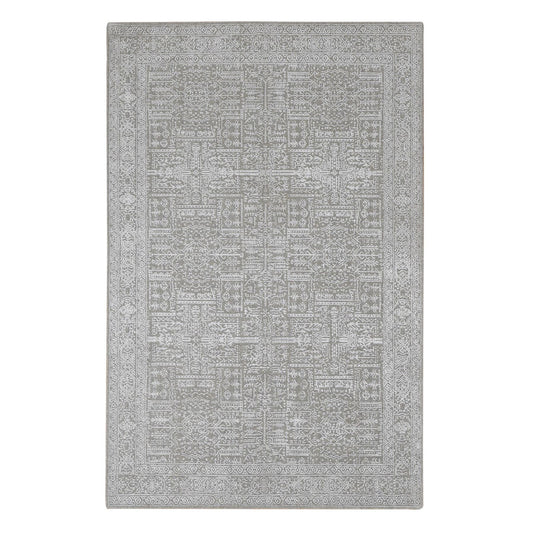 Modern and Contemporary Wool & Silk Hand Loomed Rug Grey Gray 5.9X9.0 -O080978