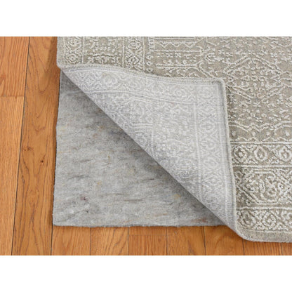 Modern and Contemporary Wool & Silk Hand Loomed Rug Grey Gray 5.9X9.0 -O080978
