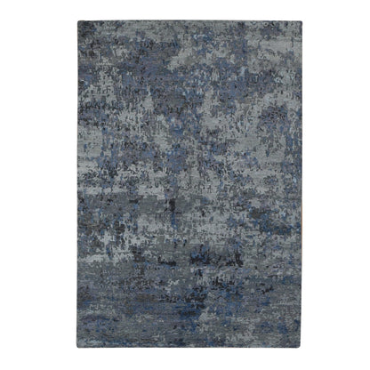 Modern and Contemporary Wool & Silk Hand Knotted Rug Grey No Border 6.0X8.10 -O080980
