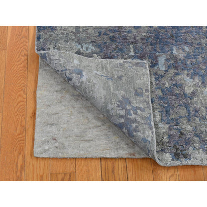 Modern and Contemporary Wool & Silk Hand Knotted Rug Grey No Border 6.0X8.10 -O080980