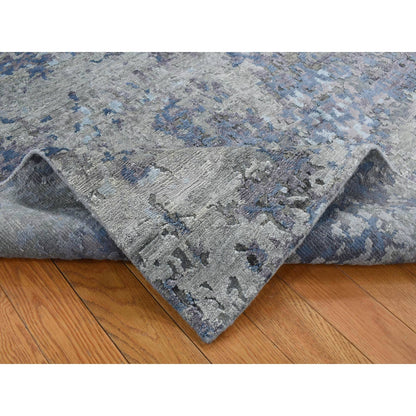 Modern and Contemporary Wool & Silk Hand Knotted Rug Grey No Border 6.0X8.10 -O080980