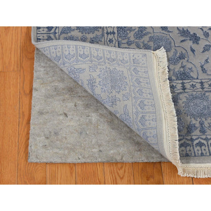 Fine Oriental Wool & Silk Hand Knotted Rug Grey Gray 5.7X7.10 -O080982
