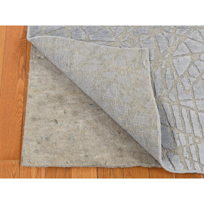 Modern and Contemporary Wool & Silk Hand Knotted Rug Grey No Border 6.0X8.10 -O080984