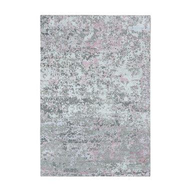 Modern and Contemporary Wool & Silk Hand Knotted Rug Pink No Border 5.10X8.9 -O080989