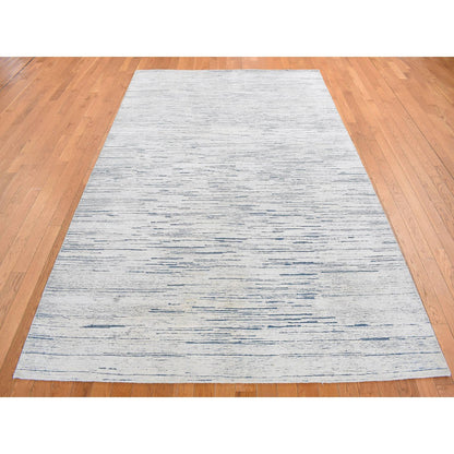 Modern and Contemporary Wool Hand Knotted Rug Ivory No Border 6.1X9.4 -O080991