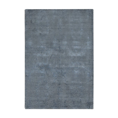 Modern and Contemporary Wool & Silk Hand Loomed Rug Grey No Border 6.0X9.0 -O080998