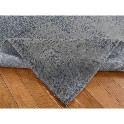 Modern and Contemporary Wool & Silk Hand Loomed Rug Grey No Border 6.0X9.0 -O080998