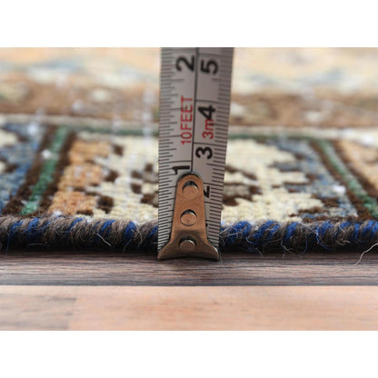 Overdyed & Vintage Worn Wool Hand Knotted Rug Brown Brown 4.1X9.10 -O081074