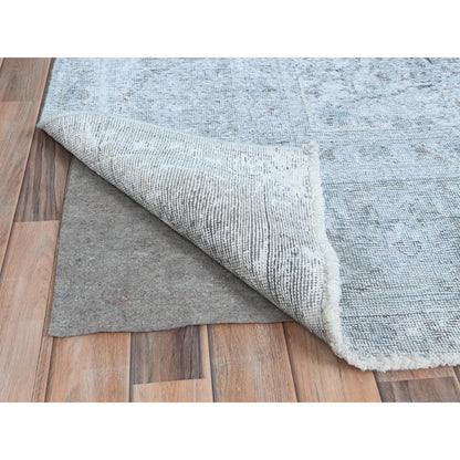 Overdyed & Vintage Worn Wool Hand Knotted Rug Blue Blue 9.10X12.2 -O081099