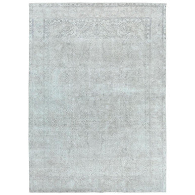Overdyed & Vintage Worn Wool Hand Knotted Rug Beige Beige 9.7X13.2 -O081125