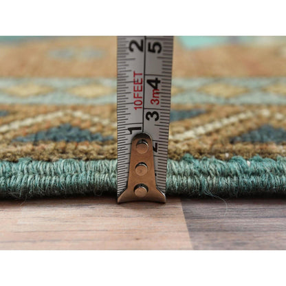 Overdyed & Vintage Worn Wool Hand Knotted Rug Brown Brown 3.8X9.9 -O081144