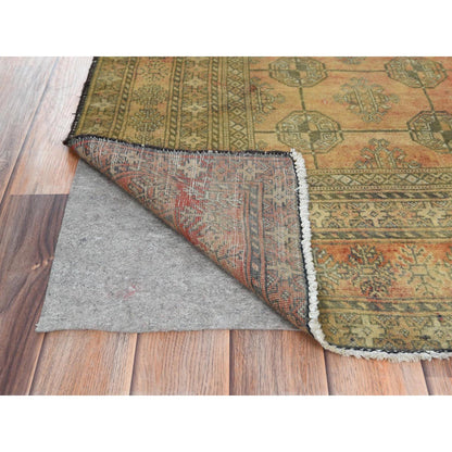 Overdyed & Vintage Worn Wool Hand Knotted Rug Brown Brown 3.7X6.0 -O081162