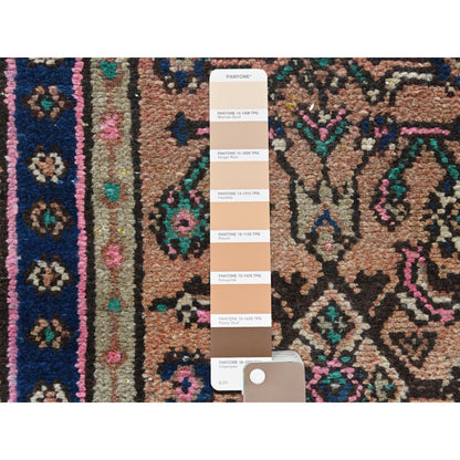Overdyed & Vintage Worn Wool Hand Knotted Rug Orange 6.8x10.3 -O081195