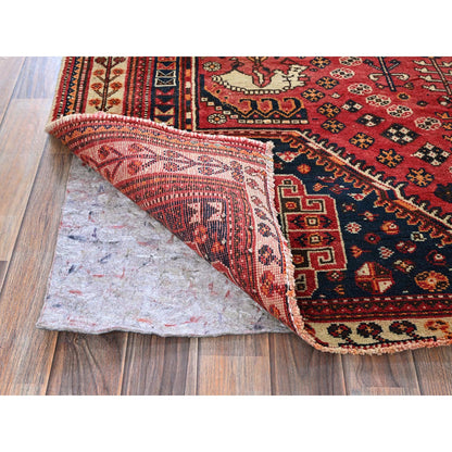 Overdyed & Vintage Wool Hand Knotted Rug Red 5.2x7.10 -O0811