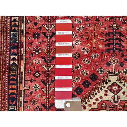 Overdyed & Vintage Wool Hand Knotted Rug Red 5.2x7.10 -O0811