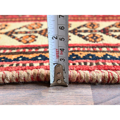 Overdyed & Vintage Wool Hand Knotted Rug Red 5.2x7.10 -O0811