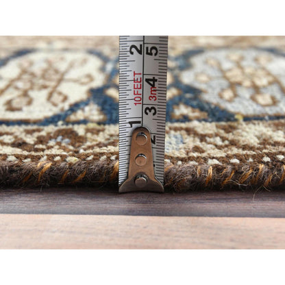 Overdyed & Vintage Worn Wool Hand Knotted Rug Brown Blue 4.3X6.5 -O081208